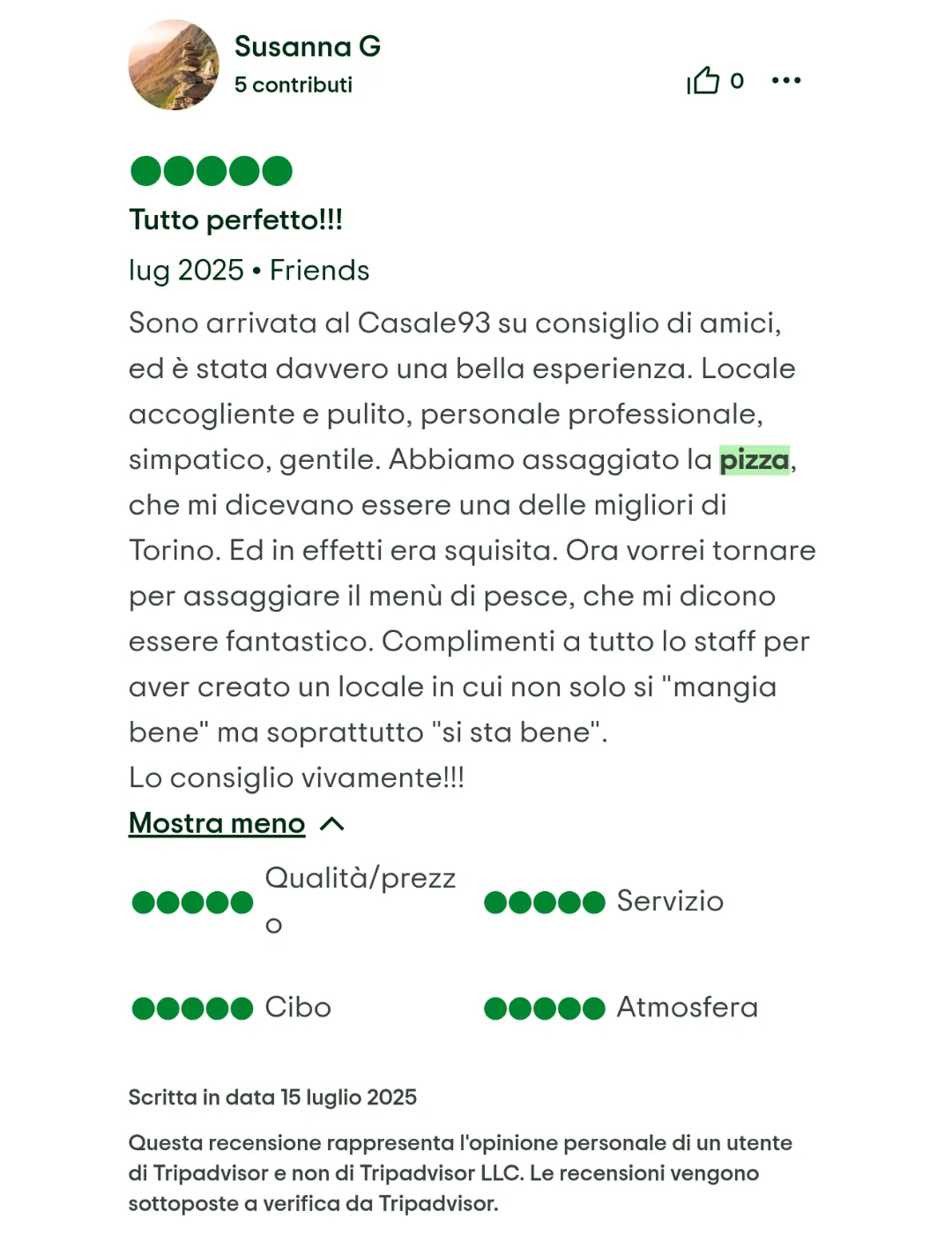 Pizzeria Torino Casale 93 Recensione