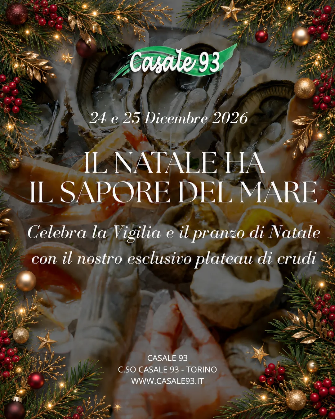 Porta il mare sulla tavola di Natale: i Plateau di Pesce Crudo Casale93