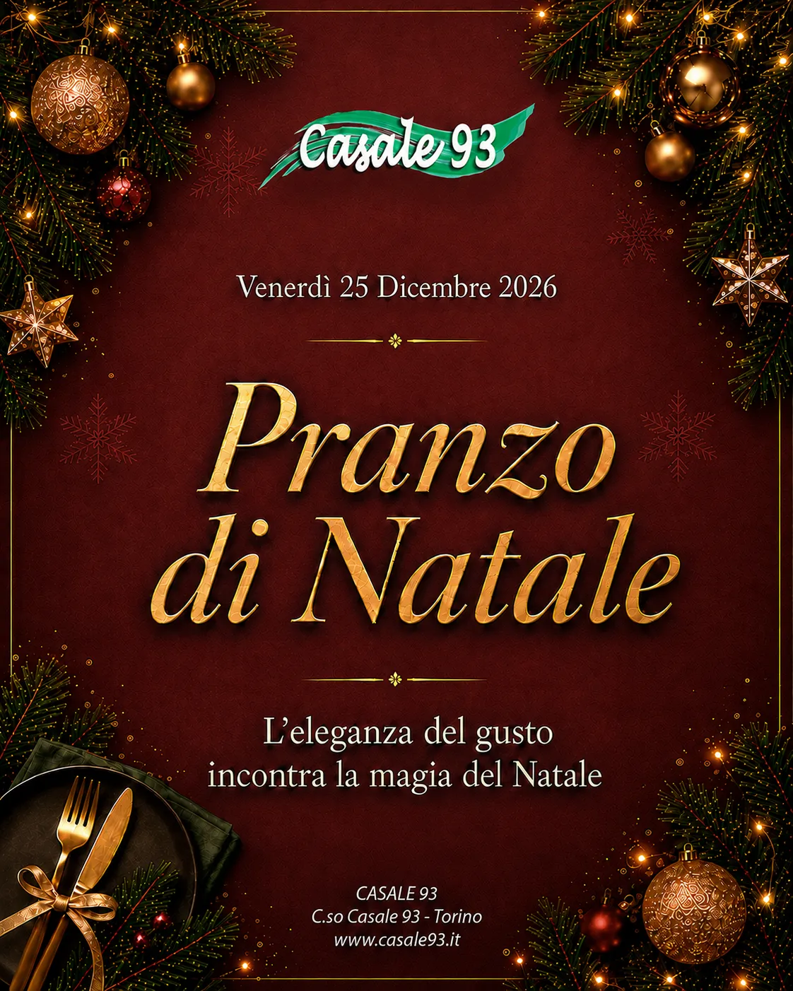 Venerdì 25 Dicembre - Pranzo di Natale